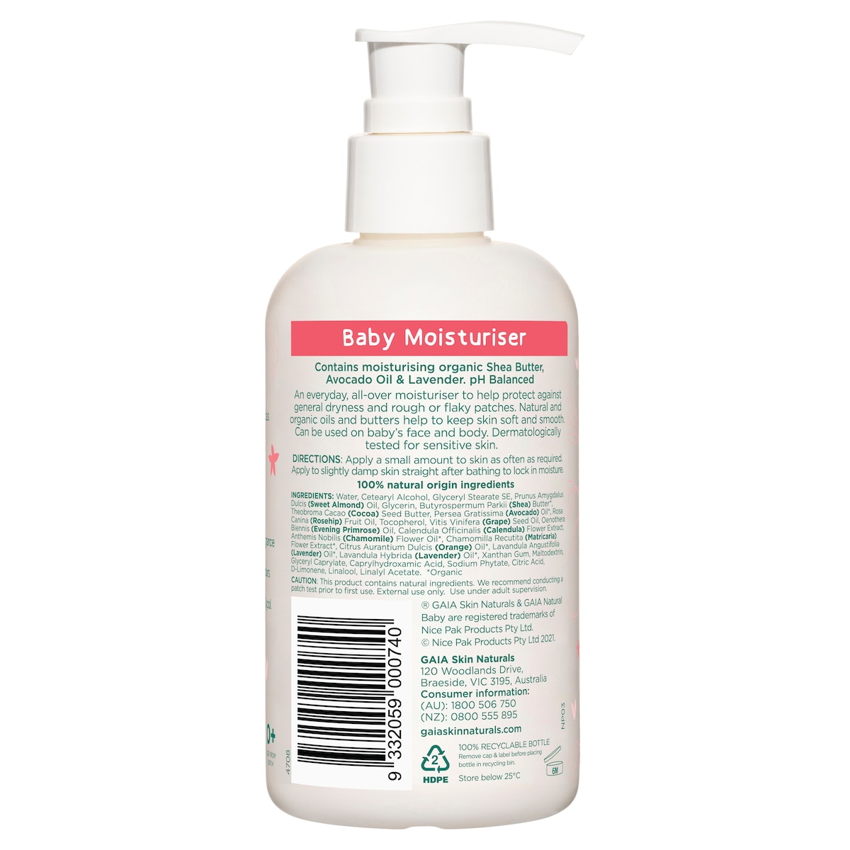 Gaia Natural Baby Moisturiser 250ml