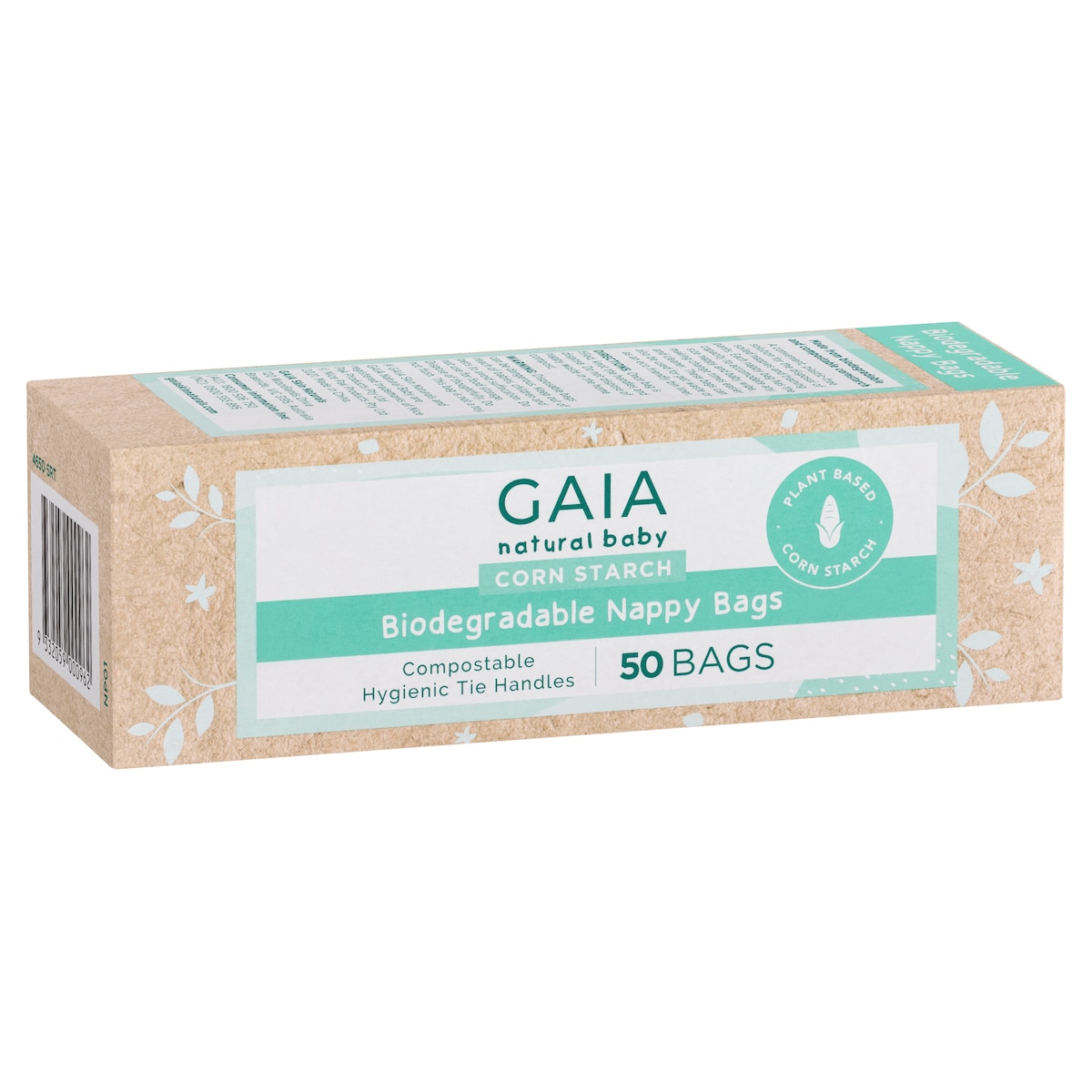 Gaia Natural Baby Biodegradable Nappy Bags 50 Pack