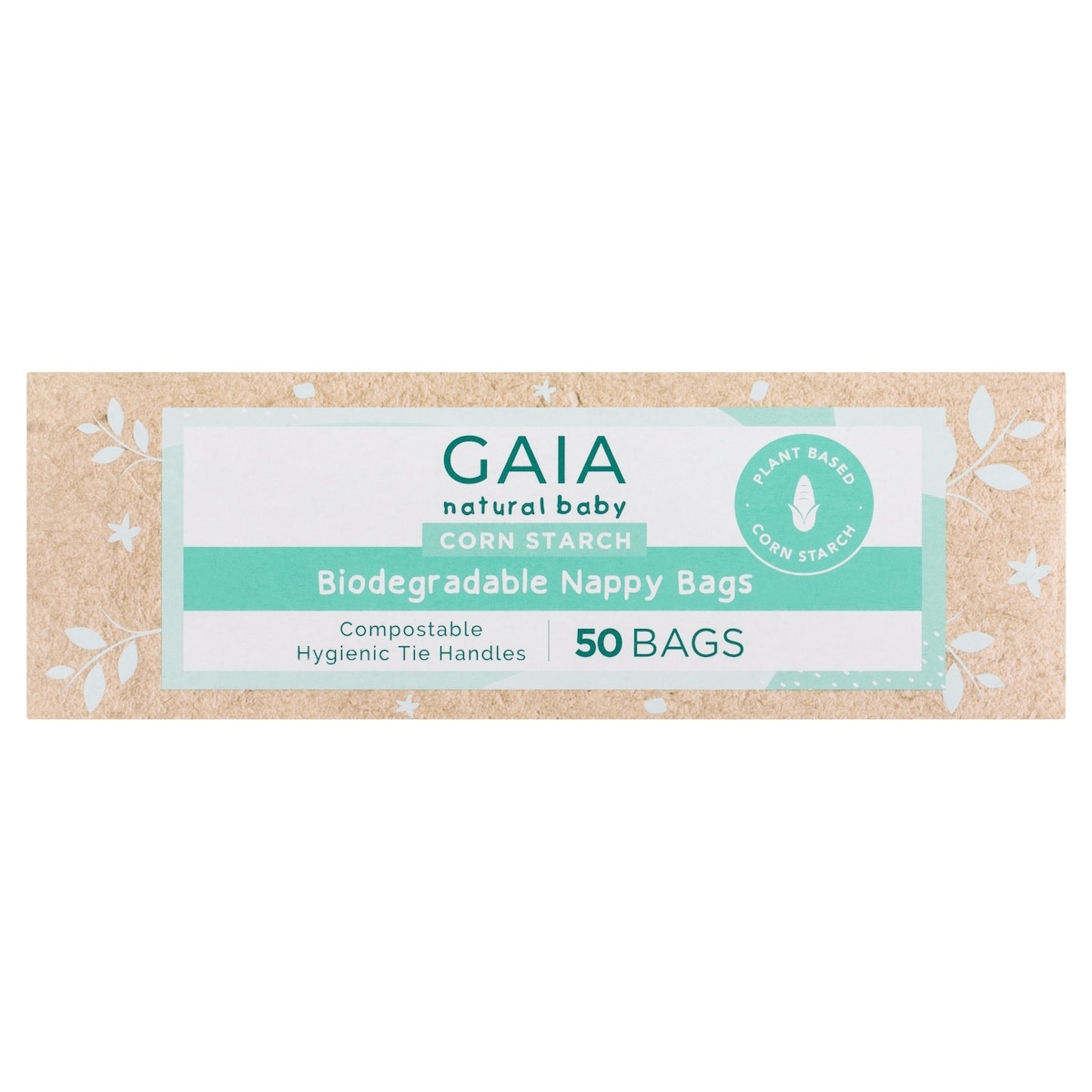 Gaia Natural Baby Biodegradable Nappy Bags 50 Pack