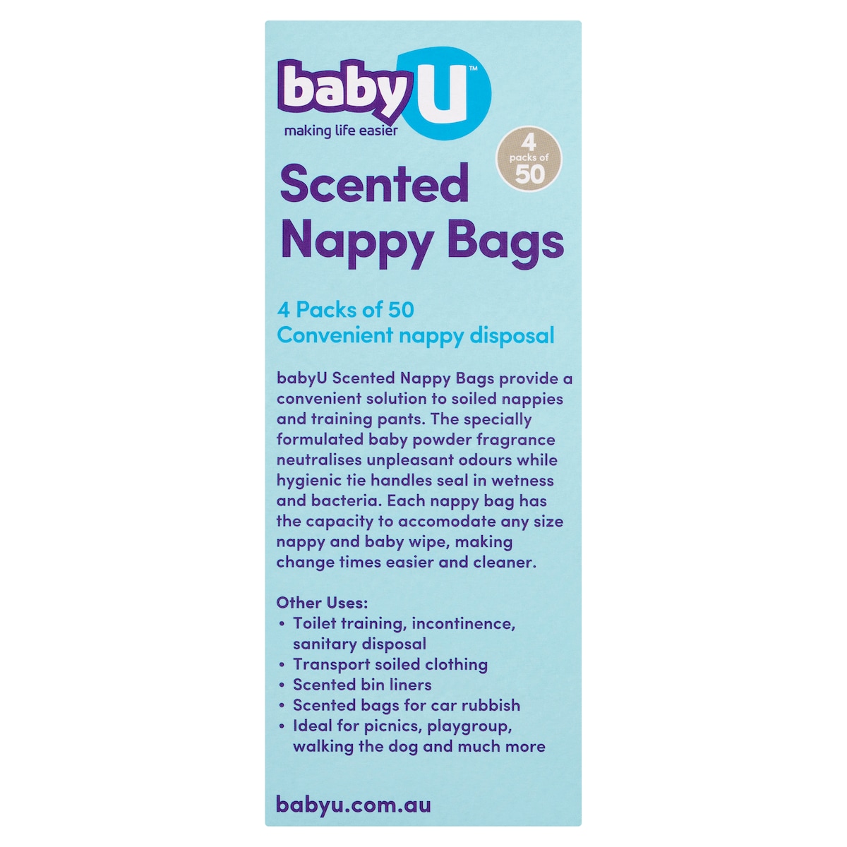 Baby U Scented Nappy Bags 200 Pack