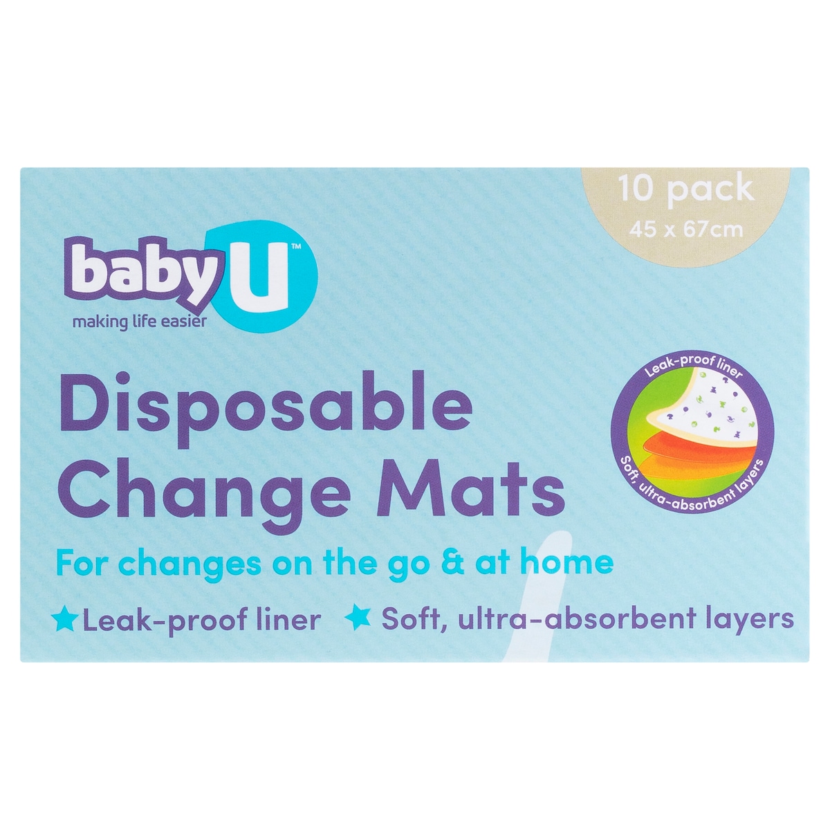 Baby U Disposable Change Mats 10 Pack