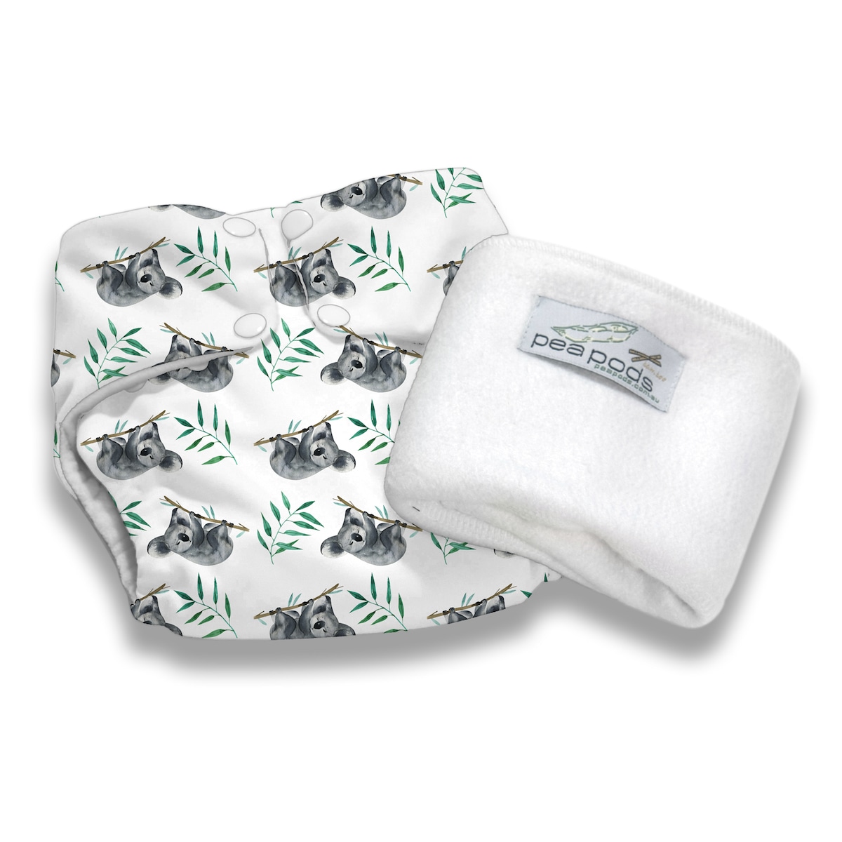 Pea Pods Reusable Nappy One Size Sleepy Koala