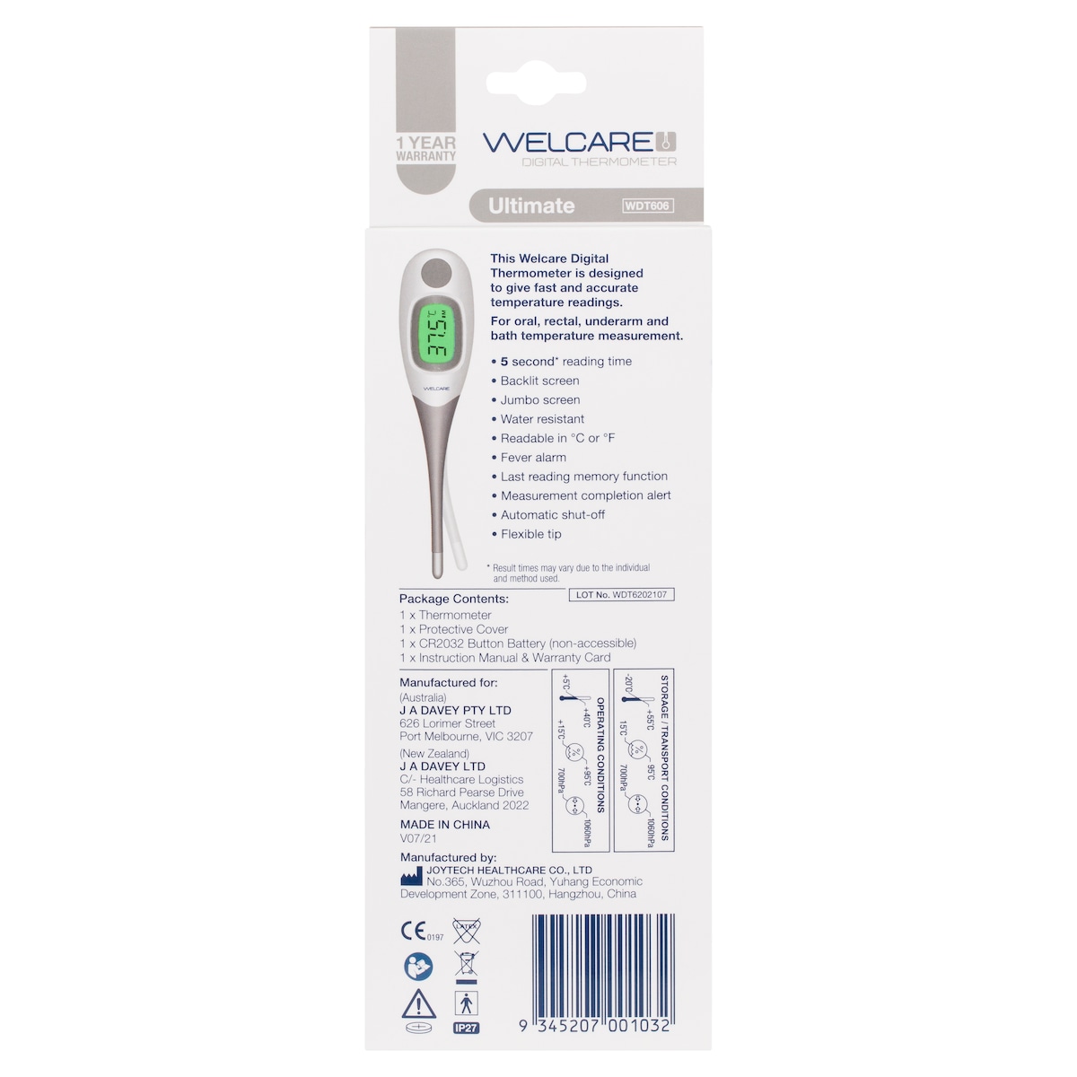 Welcare Digital Thermometer Ultimate WDT606