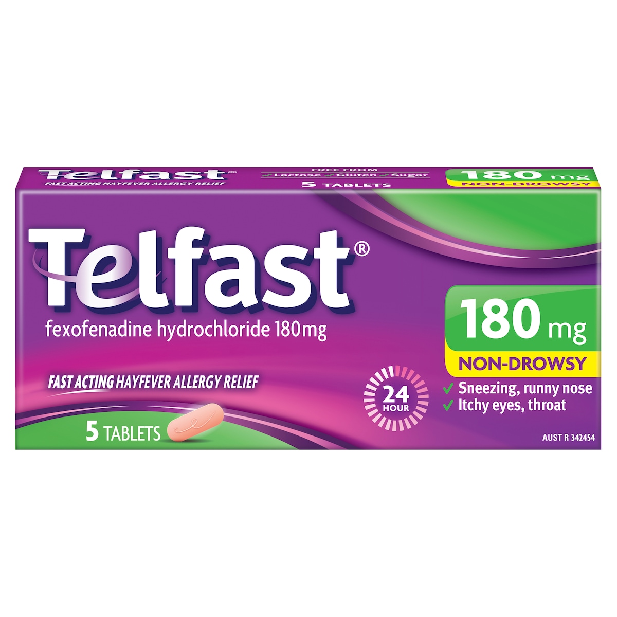 Telfast Allergy & Hayfever Relief 180mg 5 Tablets