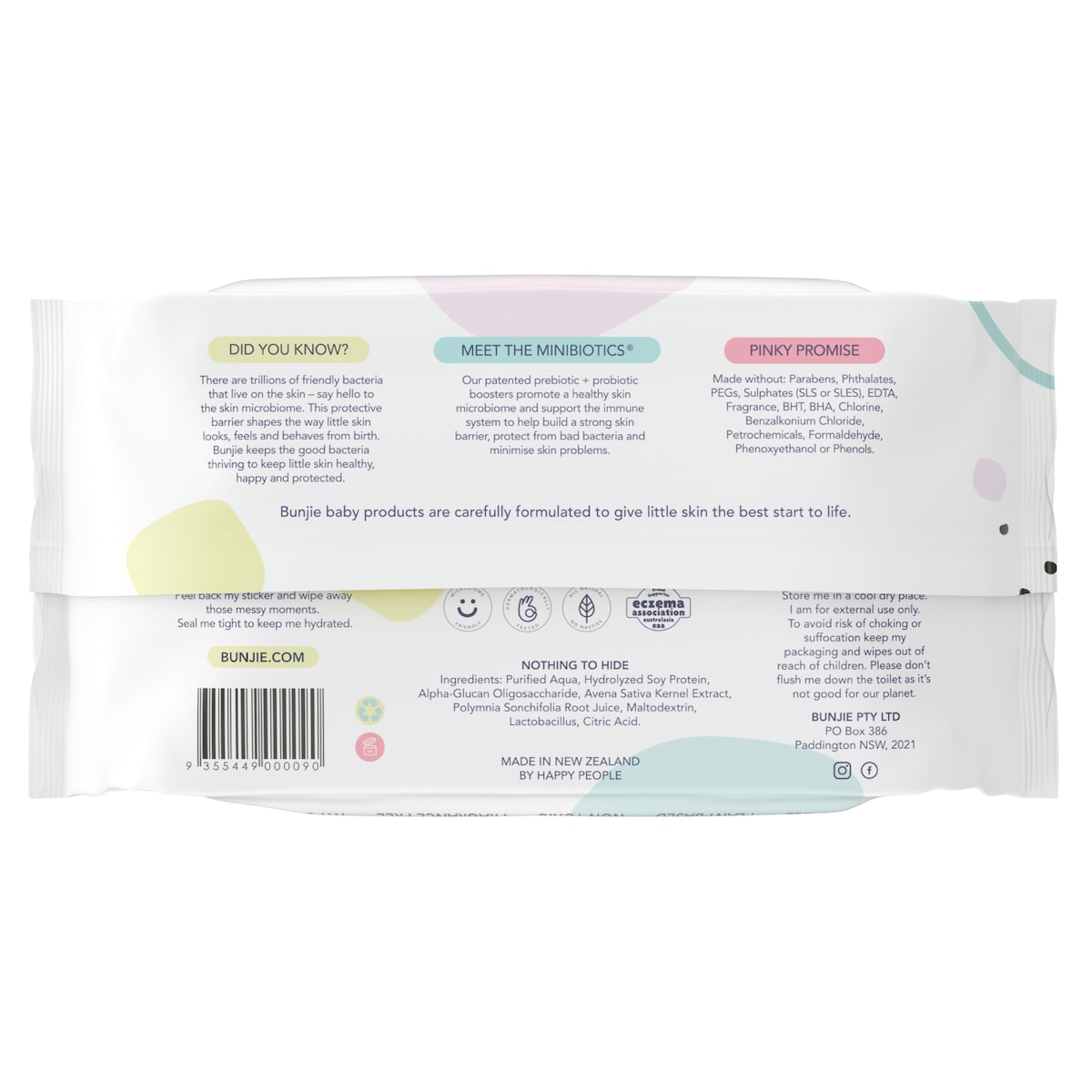 Bunjie Probiotic Baby Wipes 80 Wipes