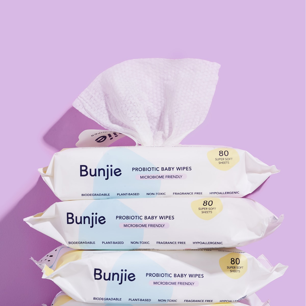 Bunjie Probiotic Baby Wipes 80 Wipes