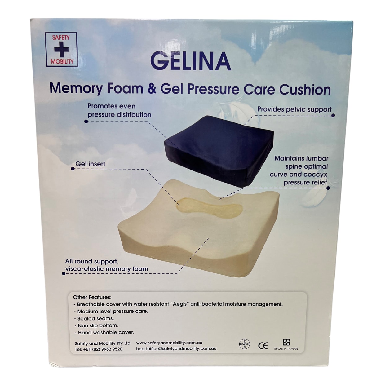 Safety & Mobility Gelina - Pressure Care Cushion with Gel Insert