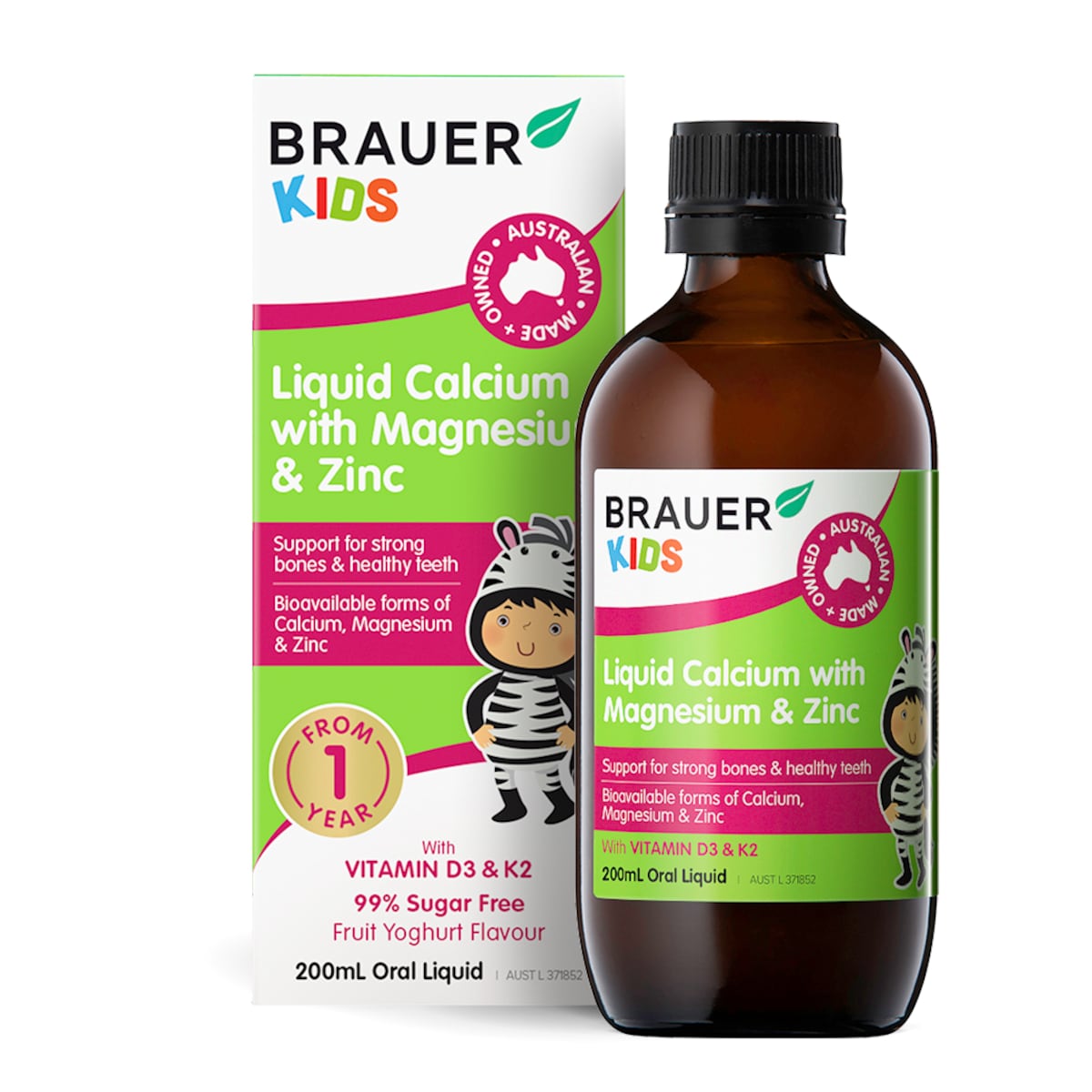 Brauer Kids Liquid Calcium with Magnesium & Zinc 200ml