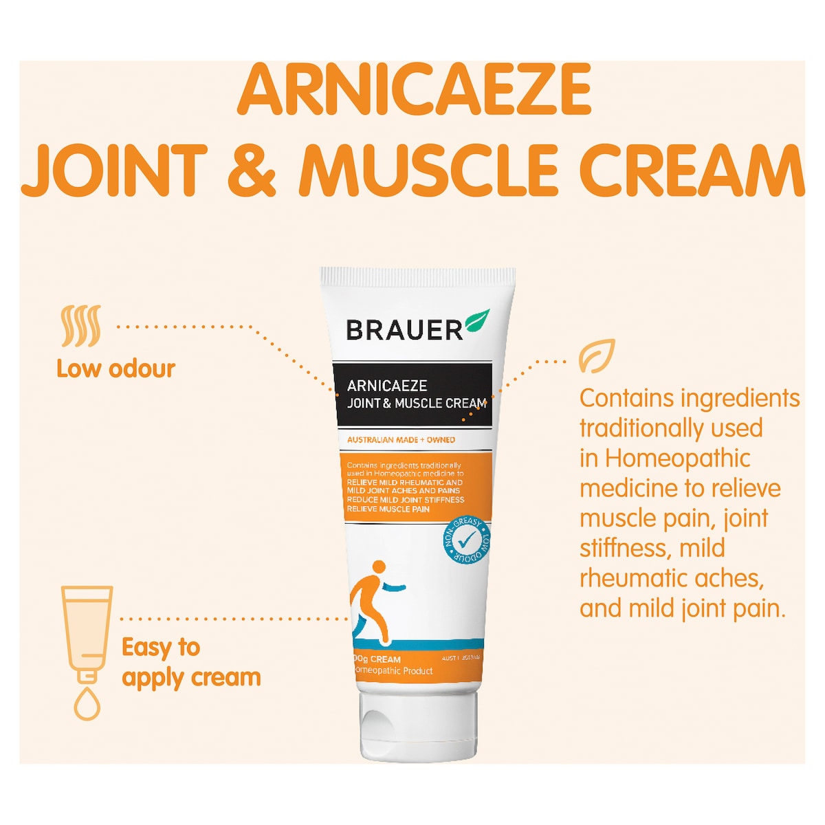 Brauer Arnicaeze Joint And Muscle Cream 100g