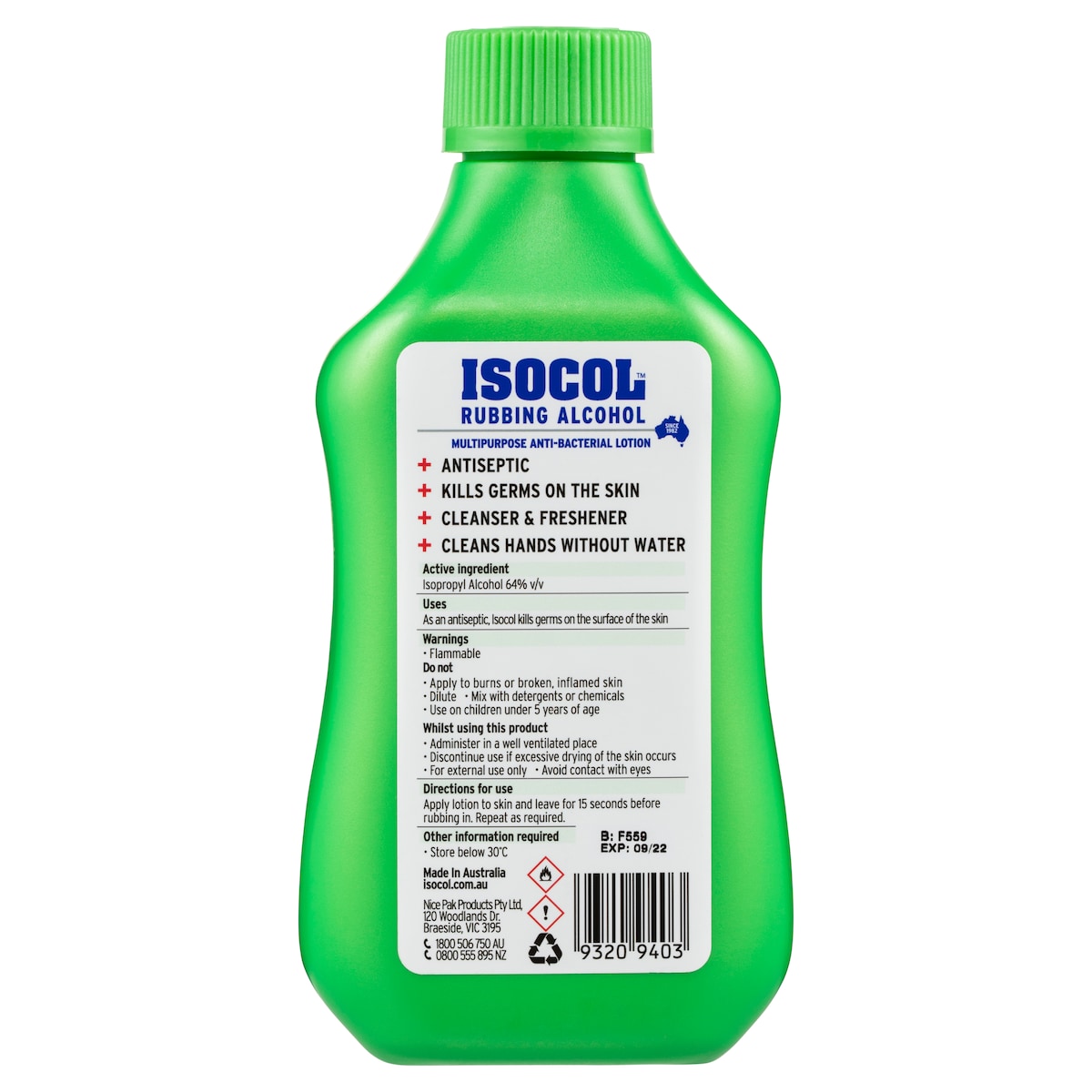 Isocol Antiseptic Rubbing Alcohol Lotion 345ml