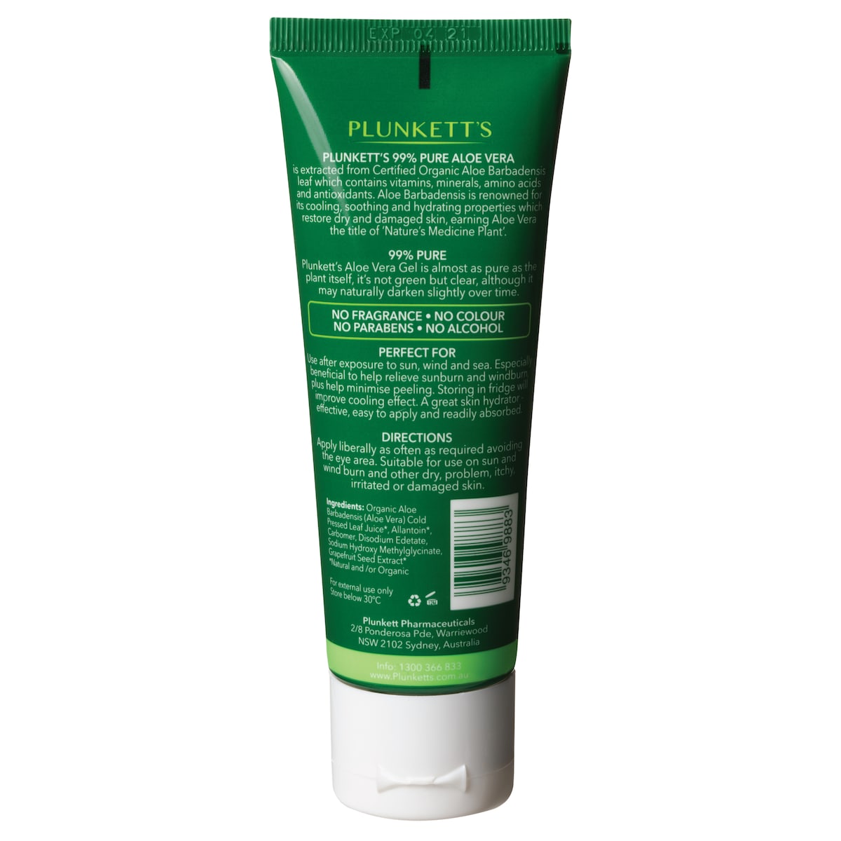 Plunketts 99% Pure Aloe Vera Soothing Gel Tube 75g