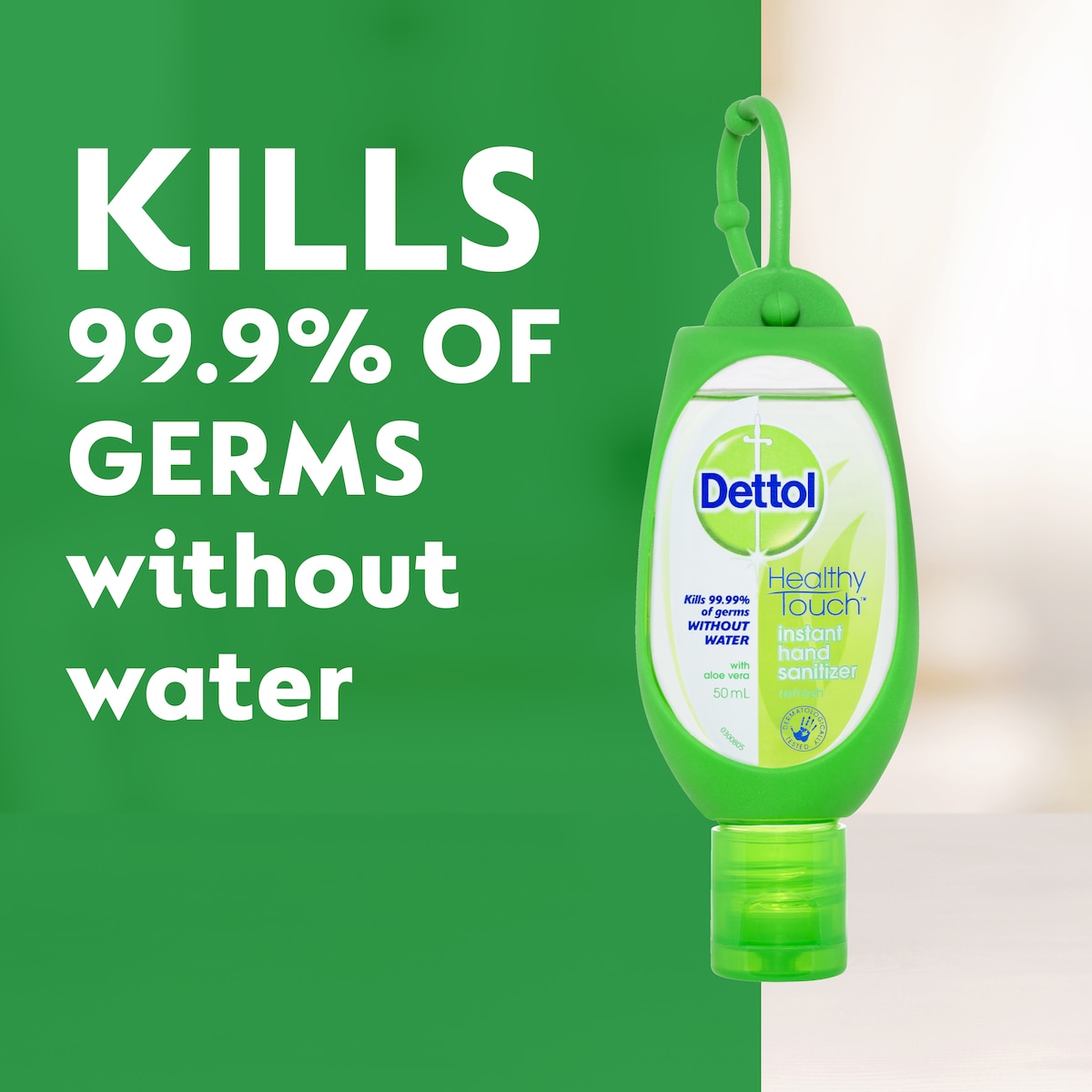 Dettol Instant Hand Sanitiser Refresh with Green Clip 50ml