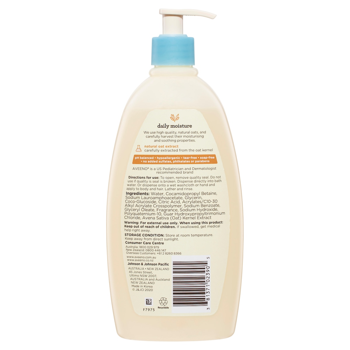 Aveeno Baby Daily Moisture Wash & Shampoo 532ml