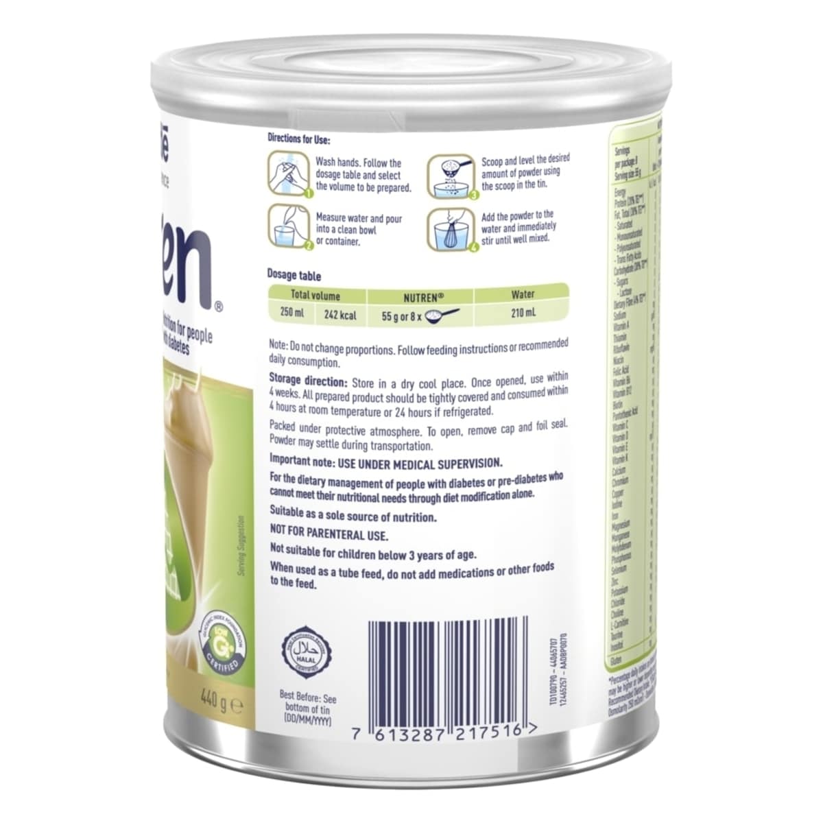 Nutren Diabetes Vanilla Flavour Powder 440g