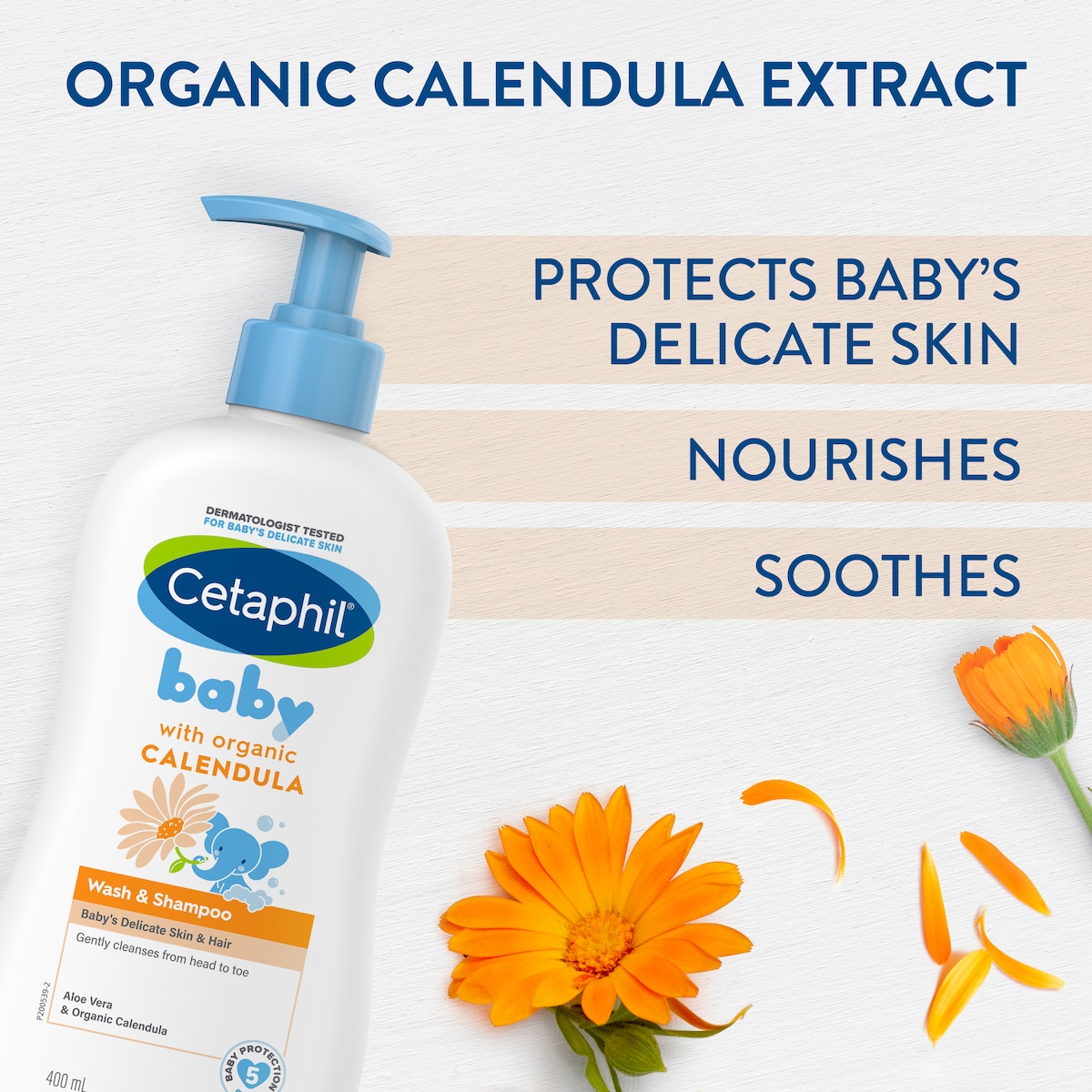 Cetaphil Baby Calendula Wash & Shampoo 400ml