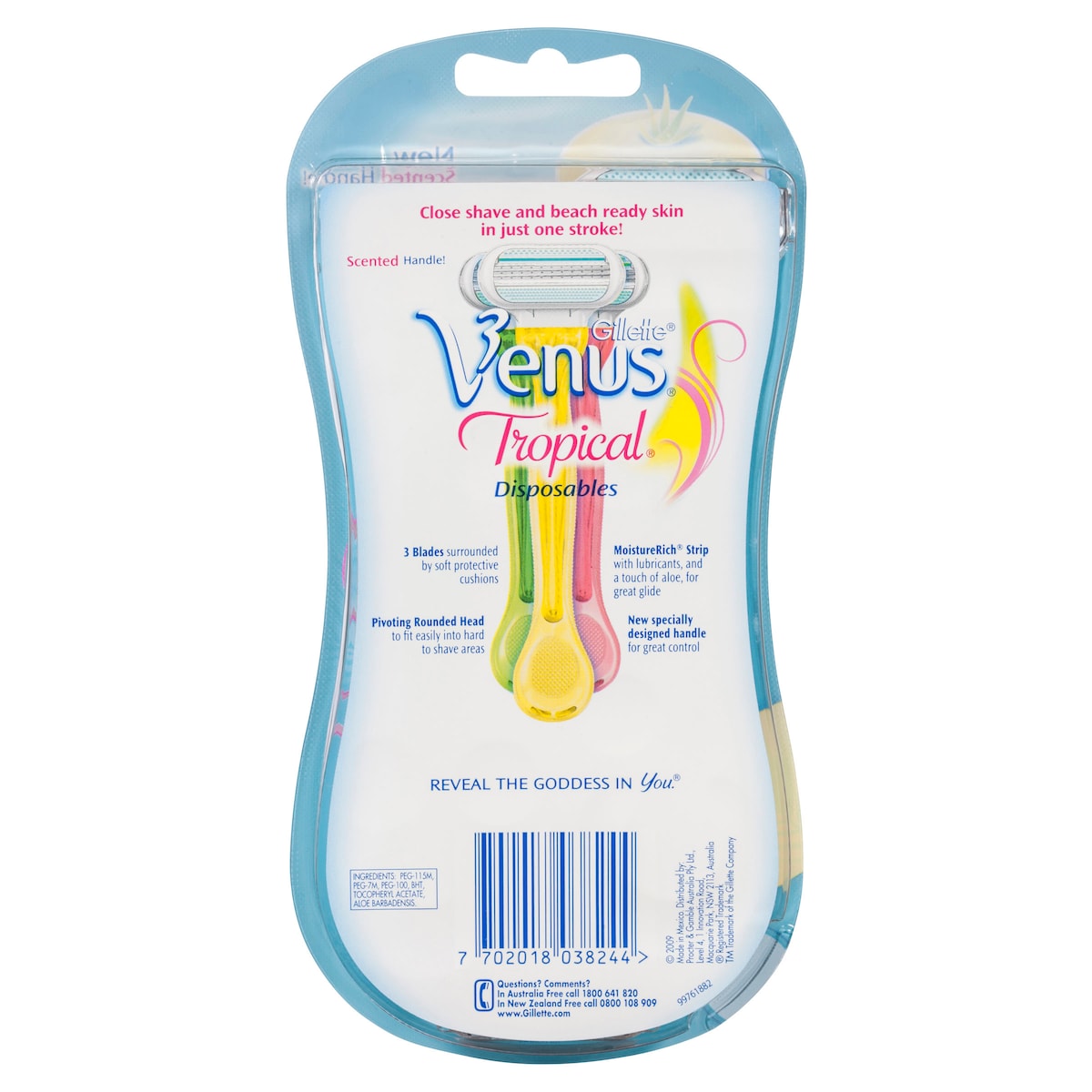 Gillette Venus Tropical Disposable Razors 3 Pack