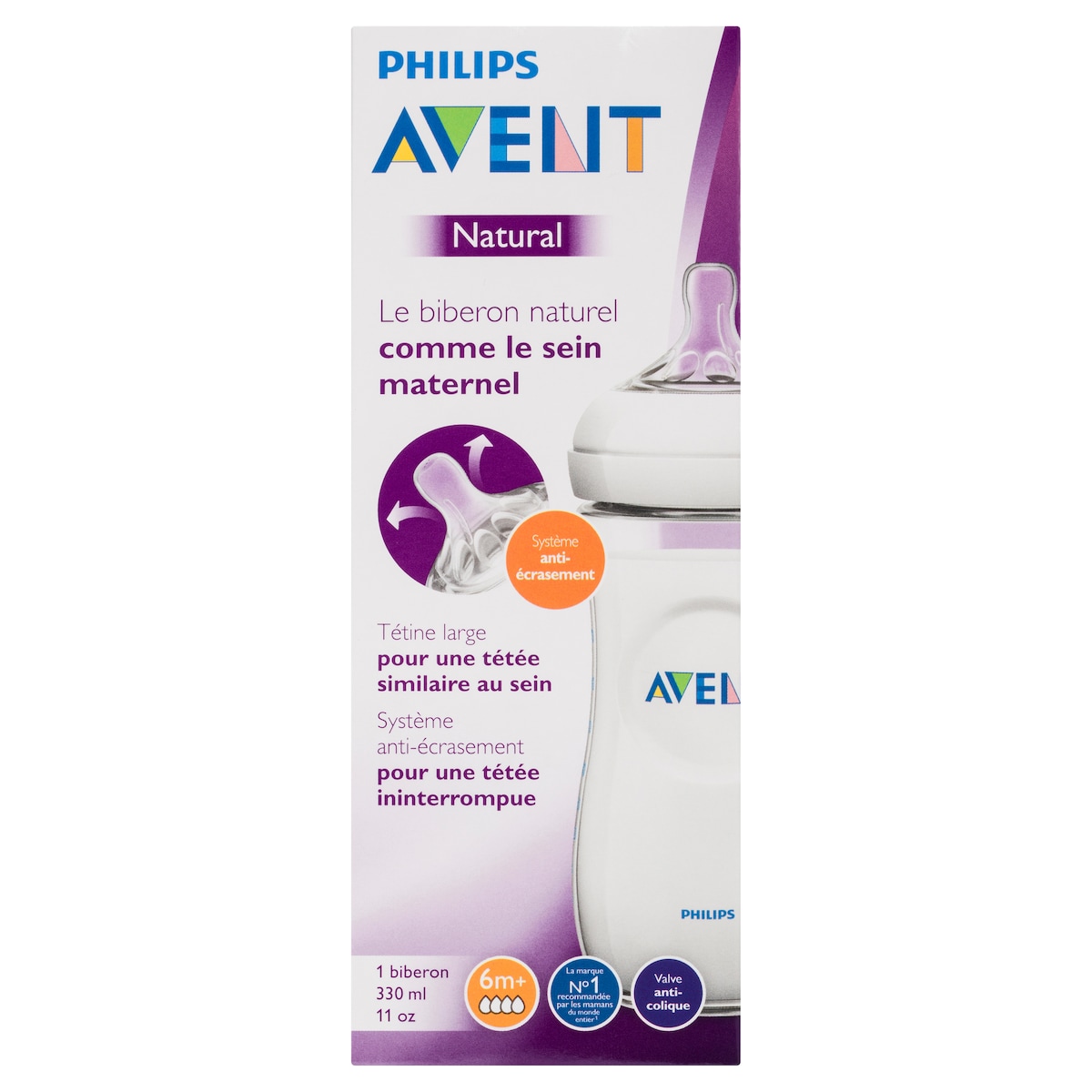 Avent Natural Baby Feeding Bottle Clear BPA Free 330ml