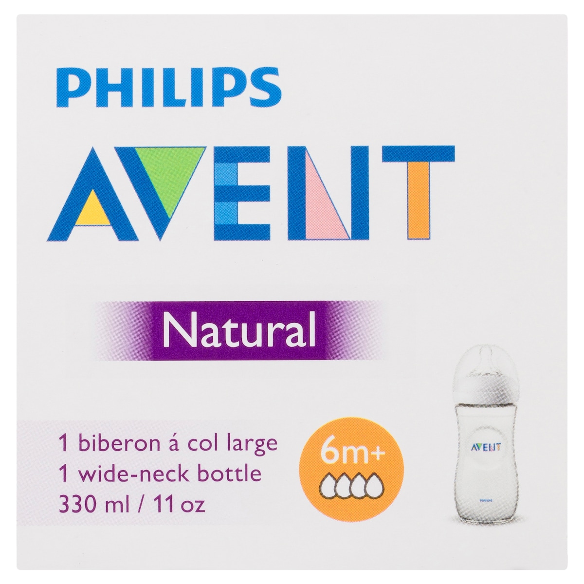 Avent Natural Baby Feeding Bottle Clear BPA Free 330ml