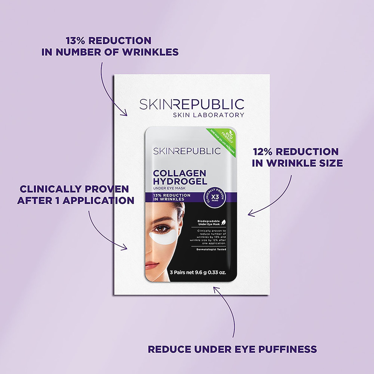 Skin Republic Collagen Hydrogel Under Eye Patches 3 Pairs