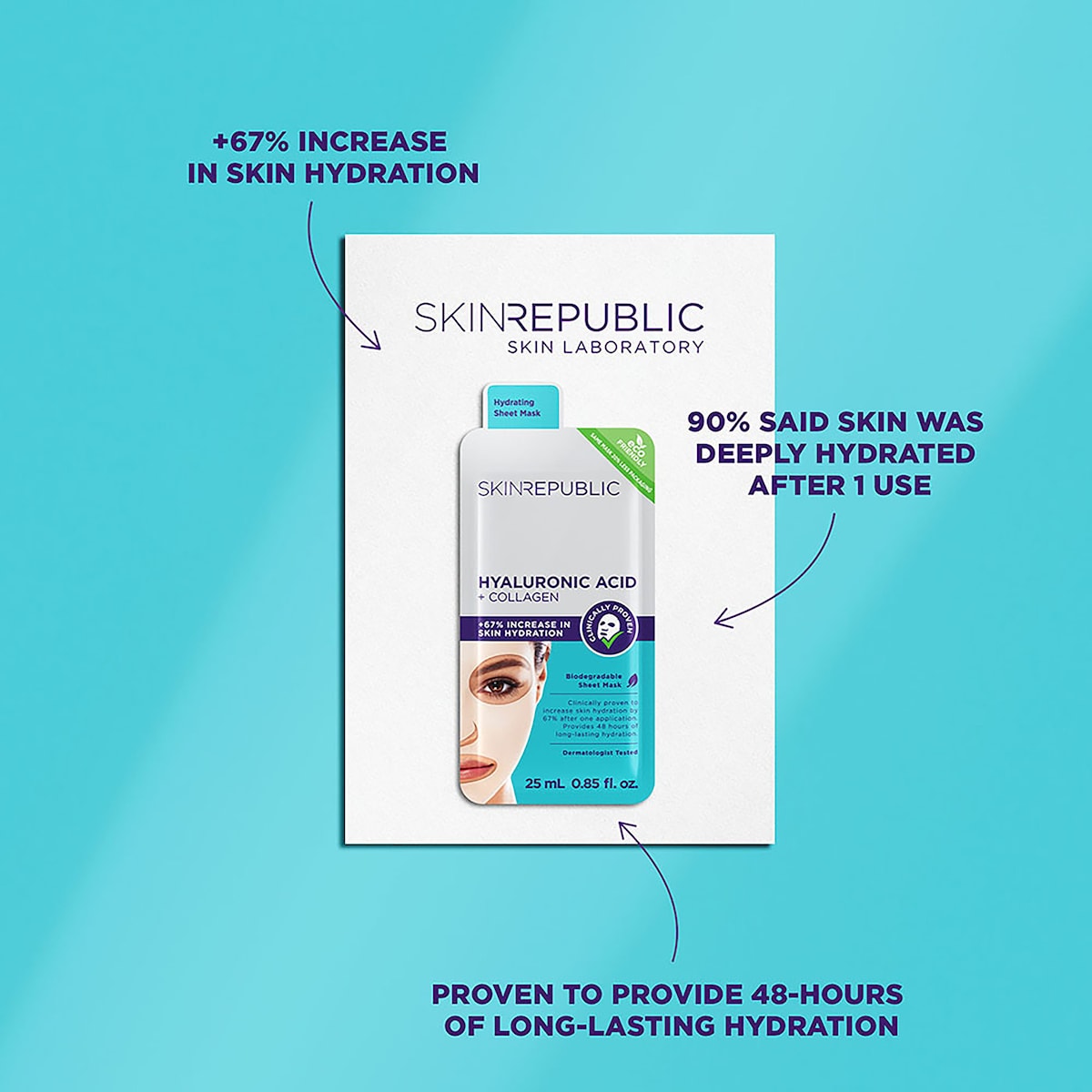 Skin Republic Hyaluronic Acid + Collagen Face Mask Sheet