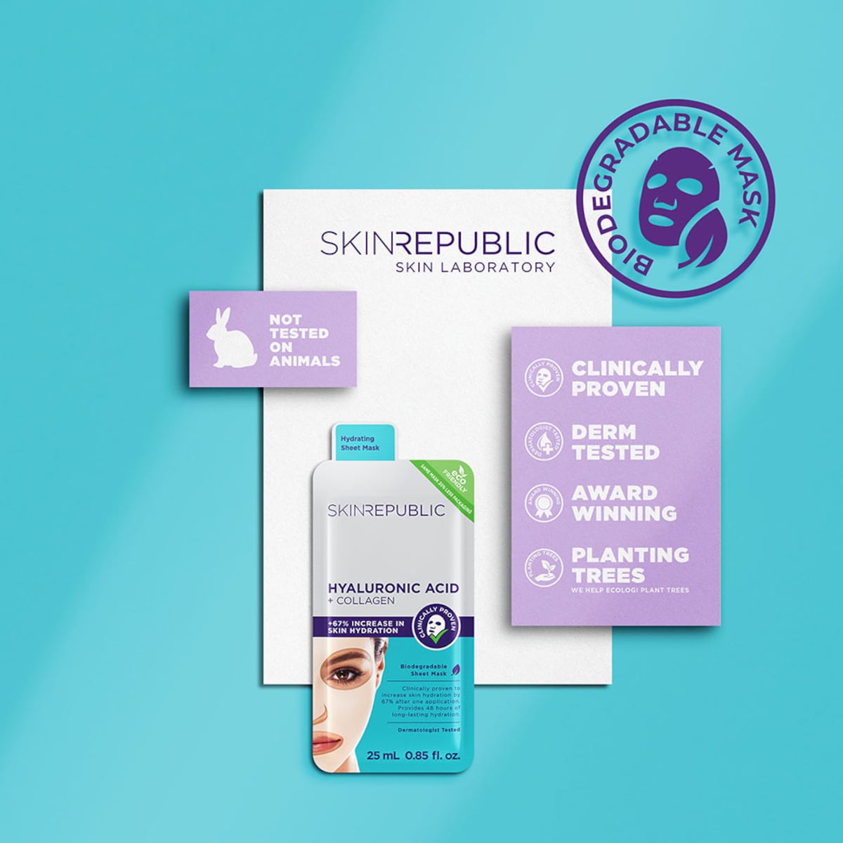 Skin Republic Hyaluronic Acid + Collagen Face Mask Sheet