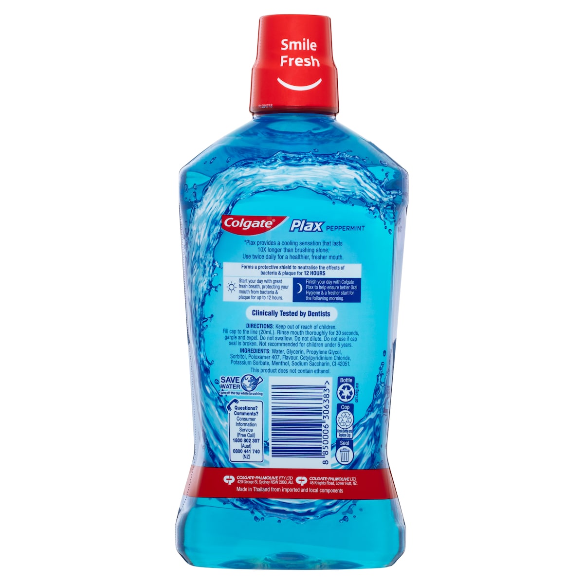 Colgate Plax Alcohol Free Mouthwash Peppermint 1 Litre