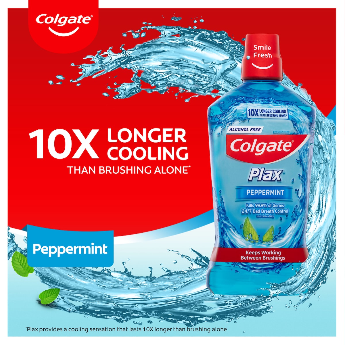 Colgate Plax Alcohol Free Mouthwash Peppermint 1 Litre