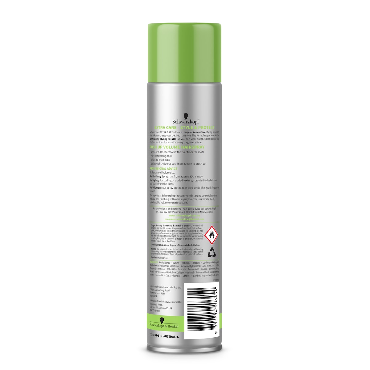 Schwarzkopf Extra Care Push Up Volume Hairspray 250g