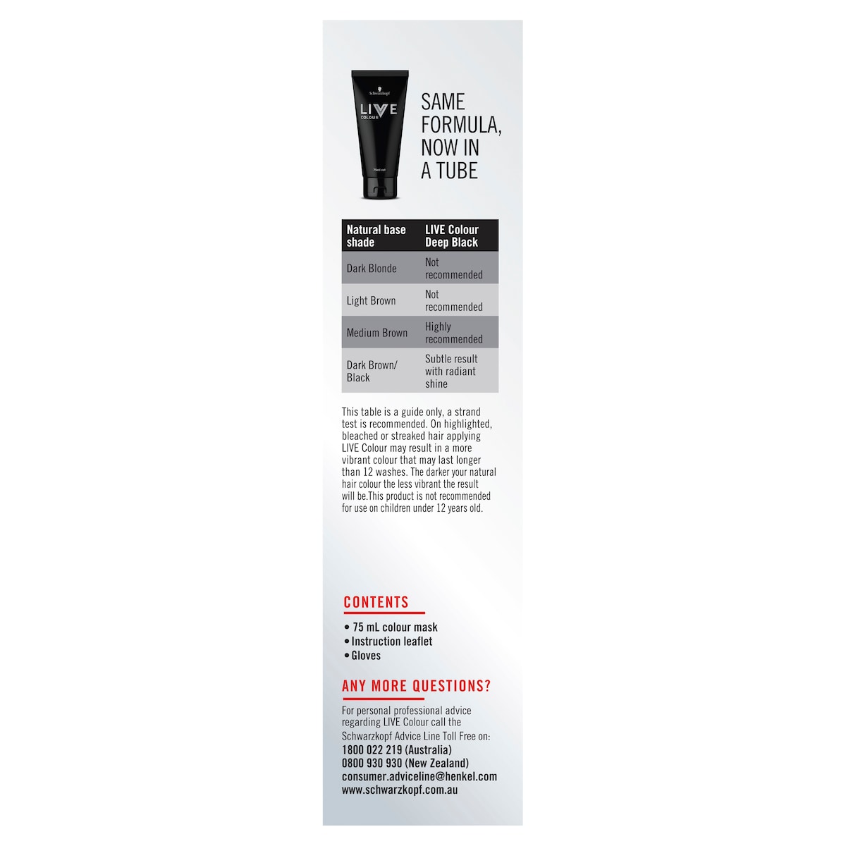 Schwarzkopf Live Colour Deep Black 75ml