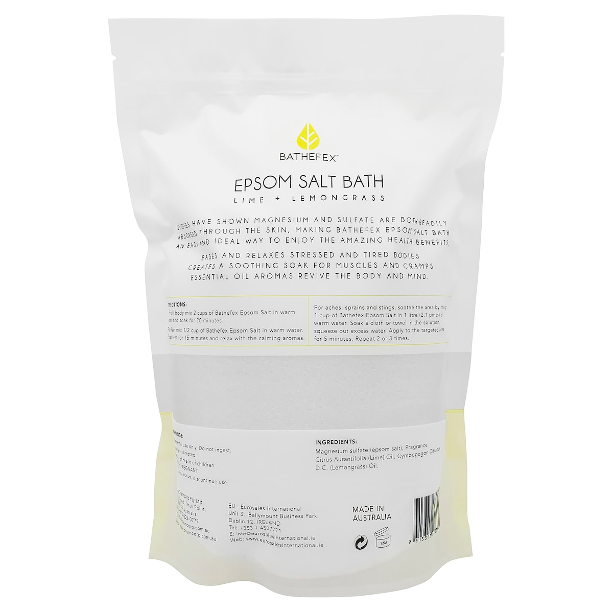 Bathefex Epsom Salt Lime & Lemongrass 1.4kg