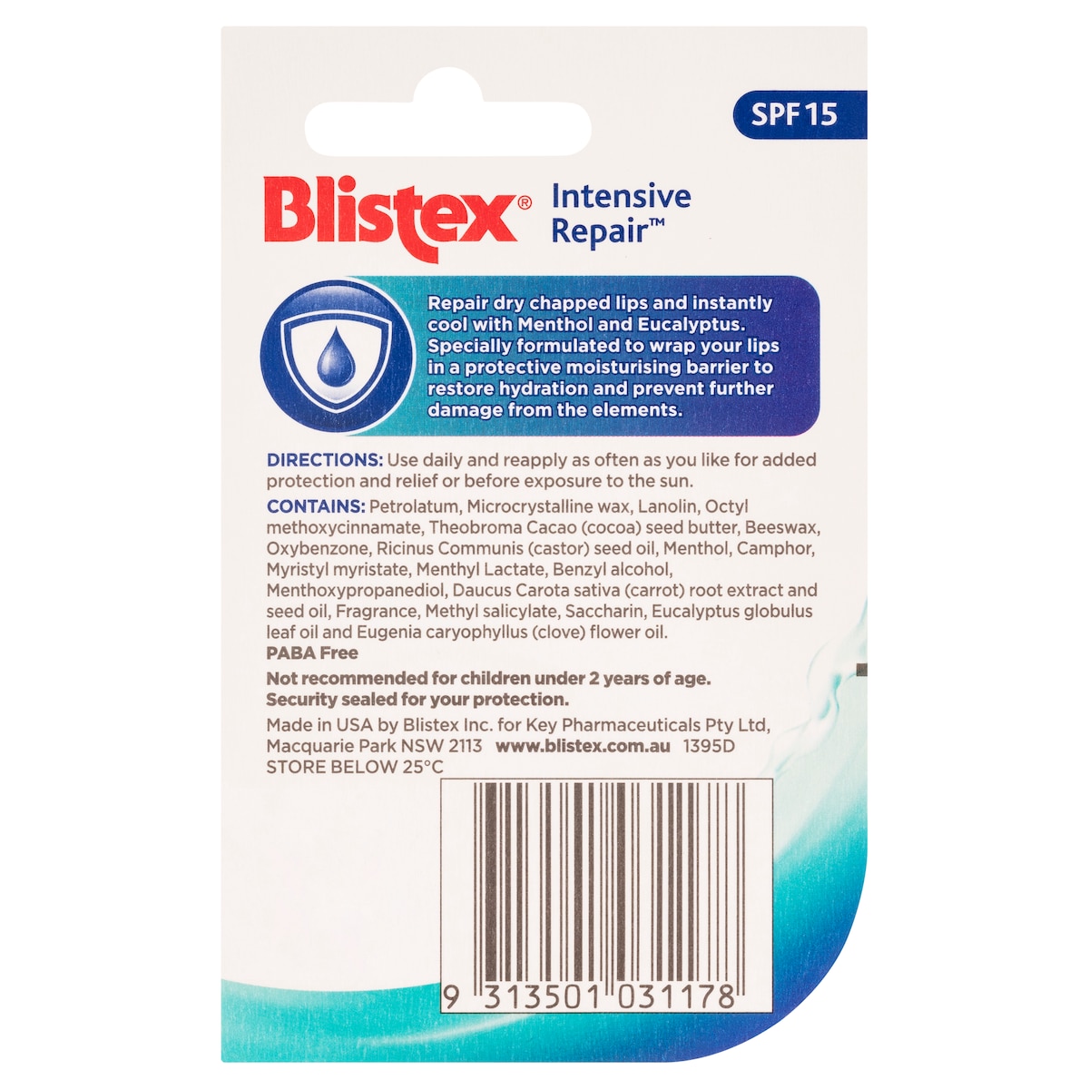 Blistex Intensive Repair Lip Balm SPF15 7g Pot