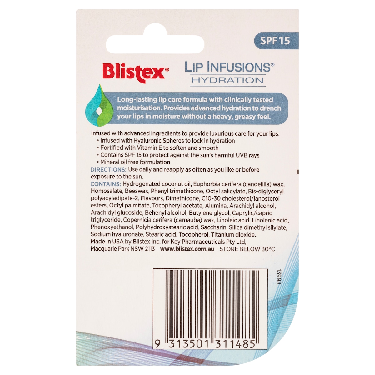 Blistex Lip Infusion Hydration SPF15 3.7g