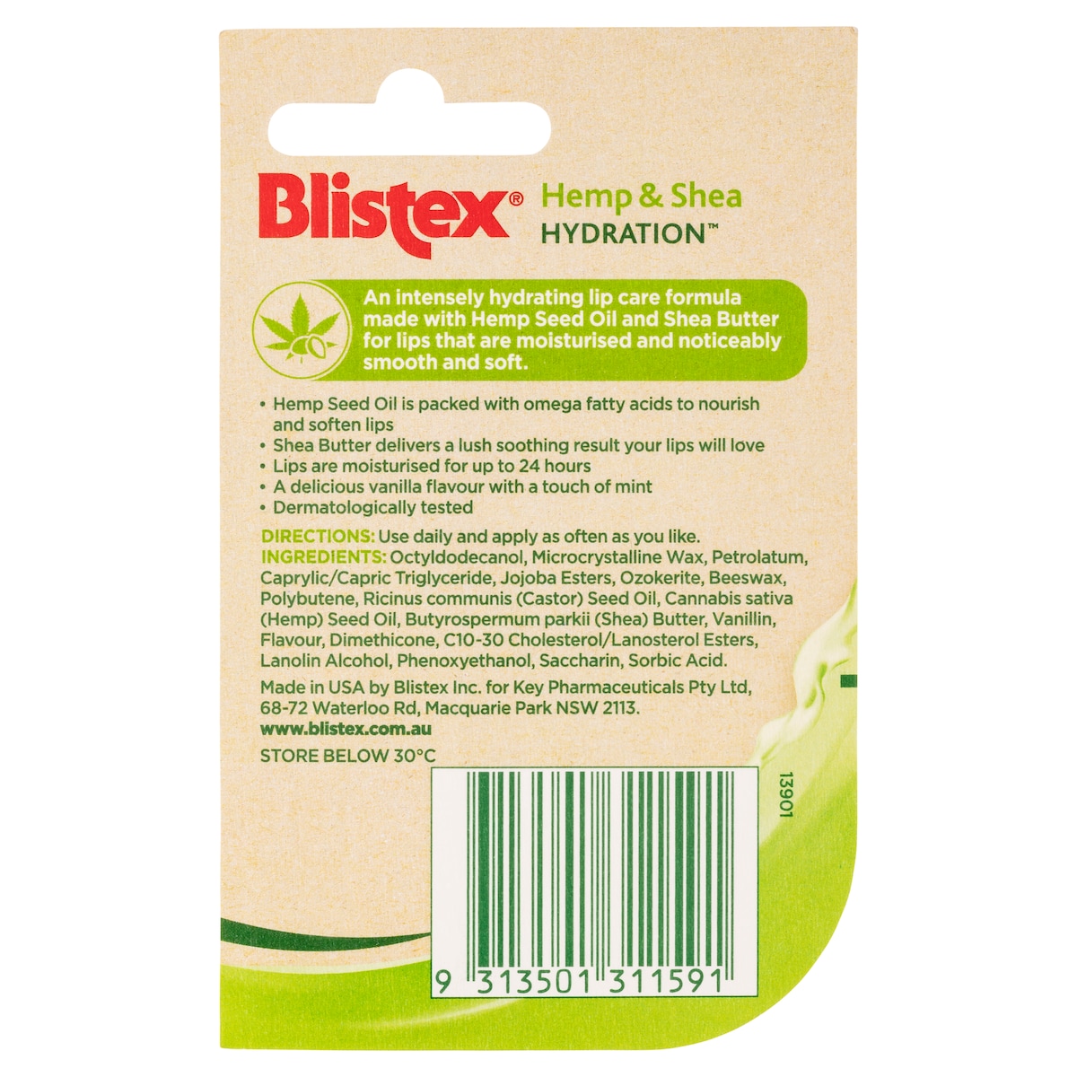 Blistex Hemp & Shea Hydration Lip Balm 4.25g