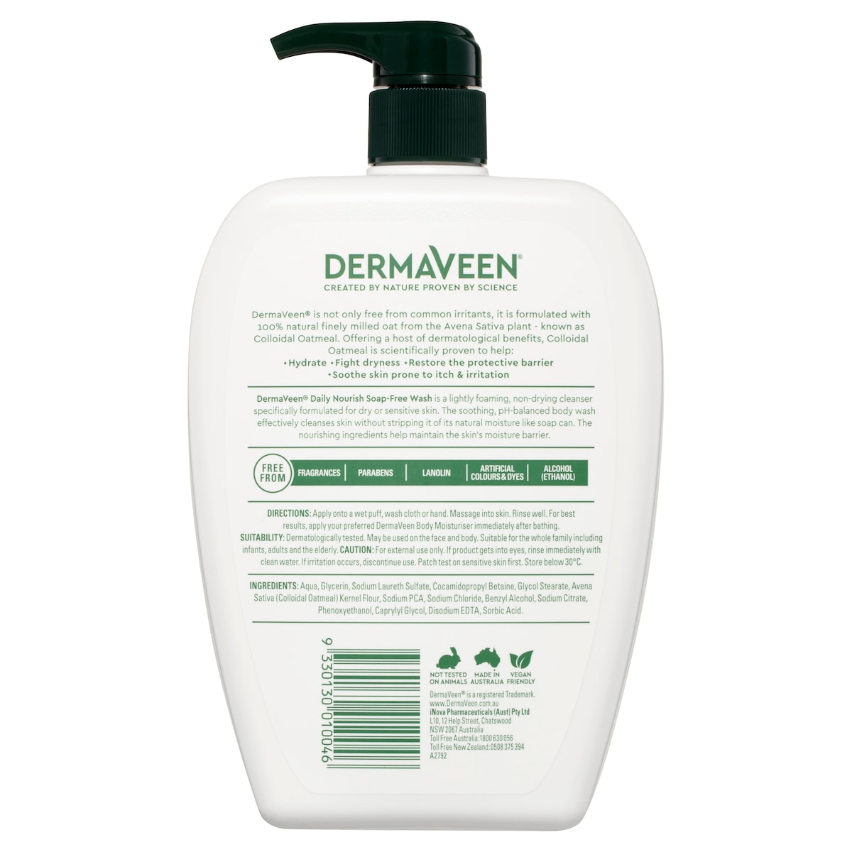 DermaVeen Daily Nourish Soap Free Wash 1 Litre