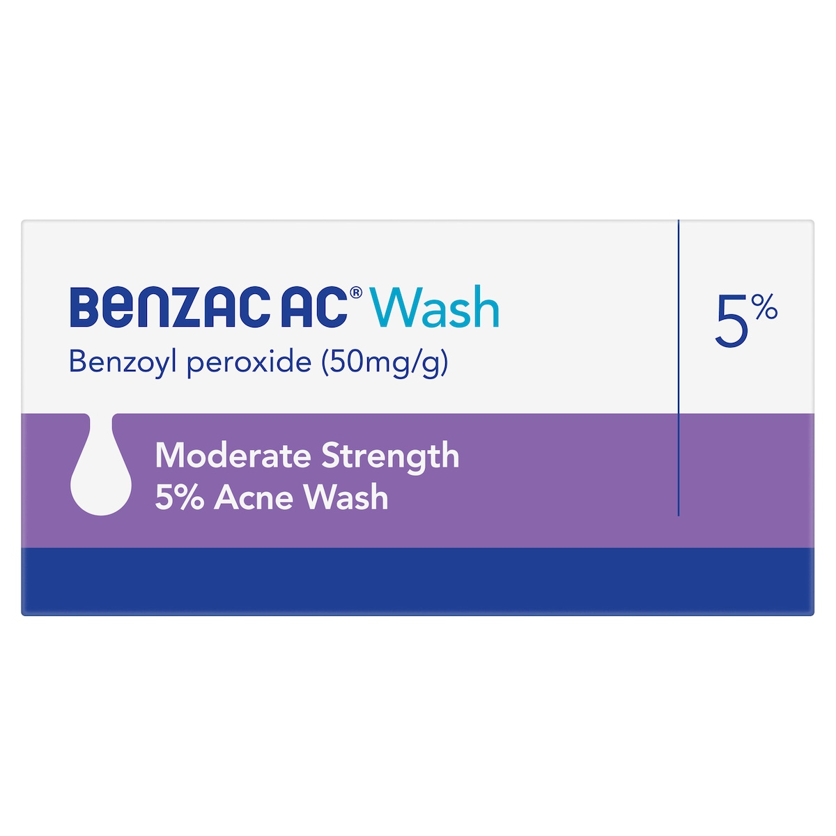 Benzac AC Moderate Strength 5.0% Acne Wash 200ml