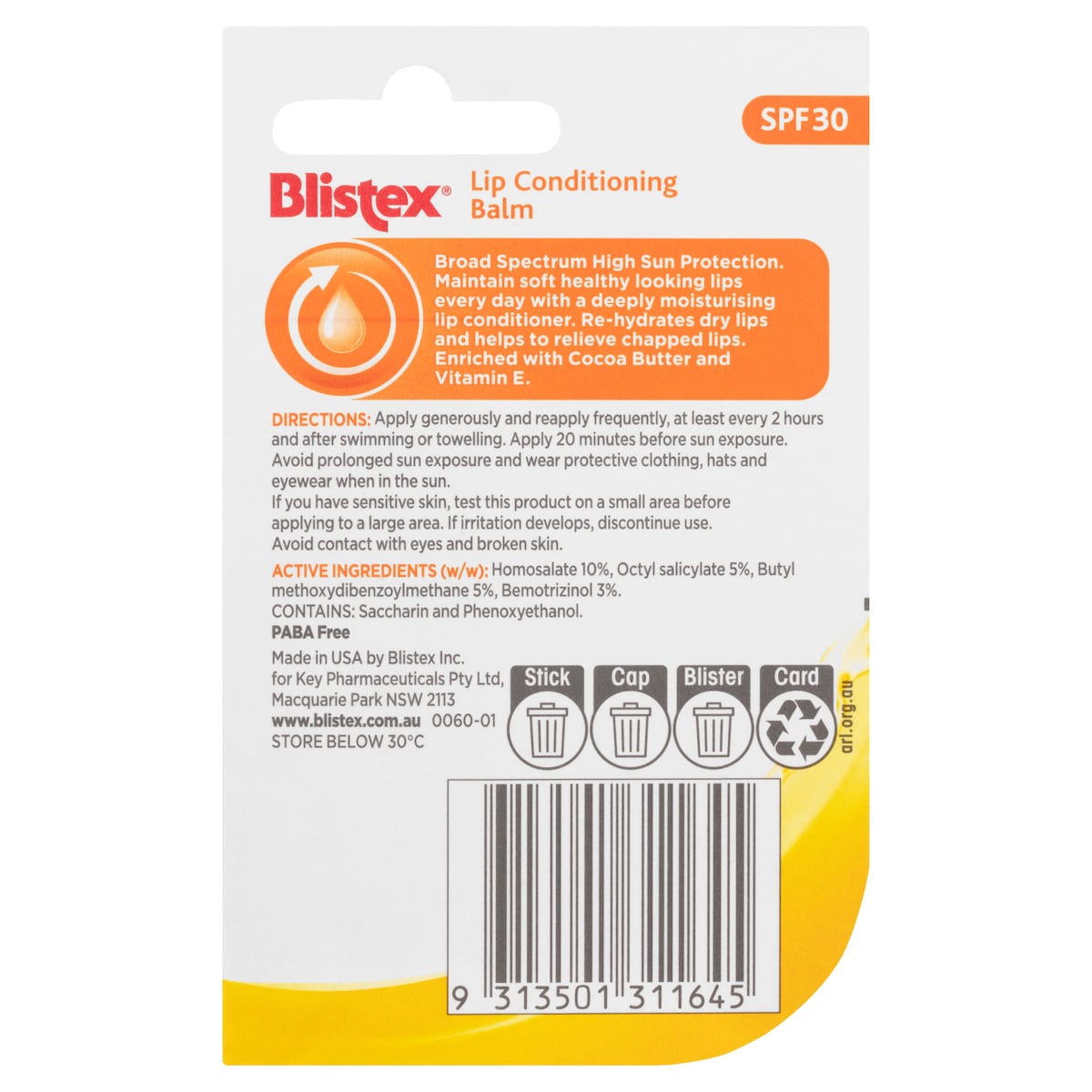 Blistex Lip Conditioning Balm SPF 30 4.25g