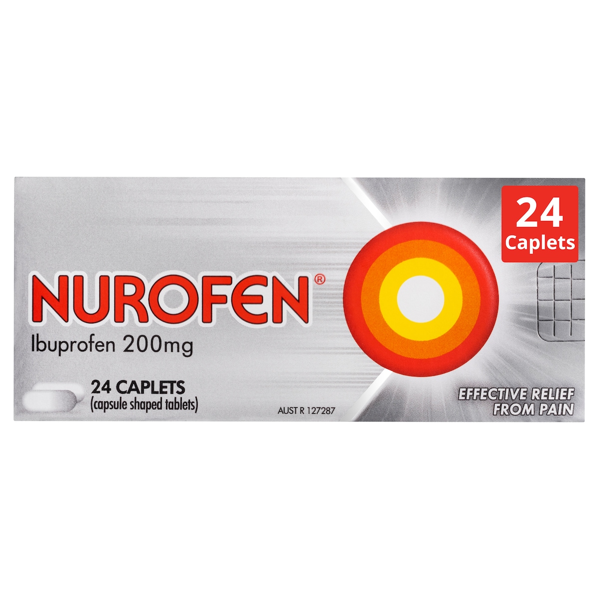 Nurofen Ibuprofen 200mg Pain Relief Caplets 24 Pack