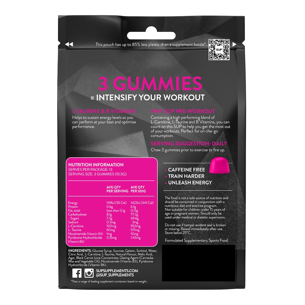 SUP Pre-workout Intensifier Gummies 40 Pack