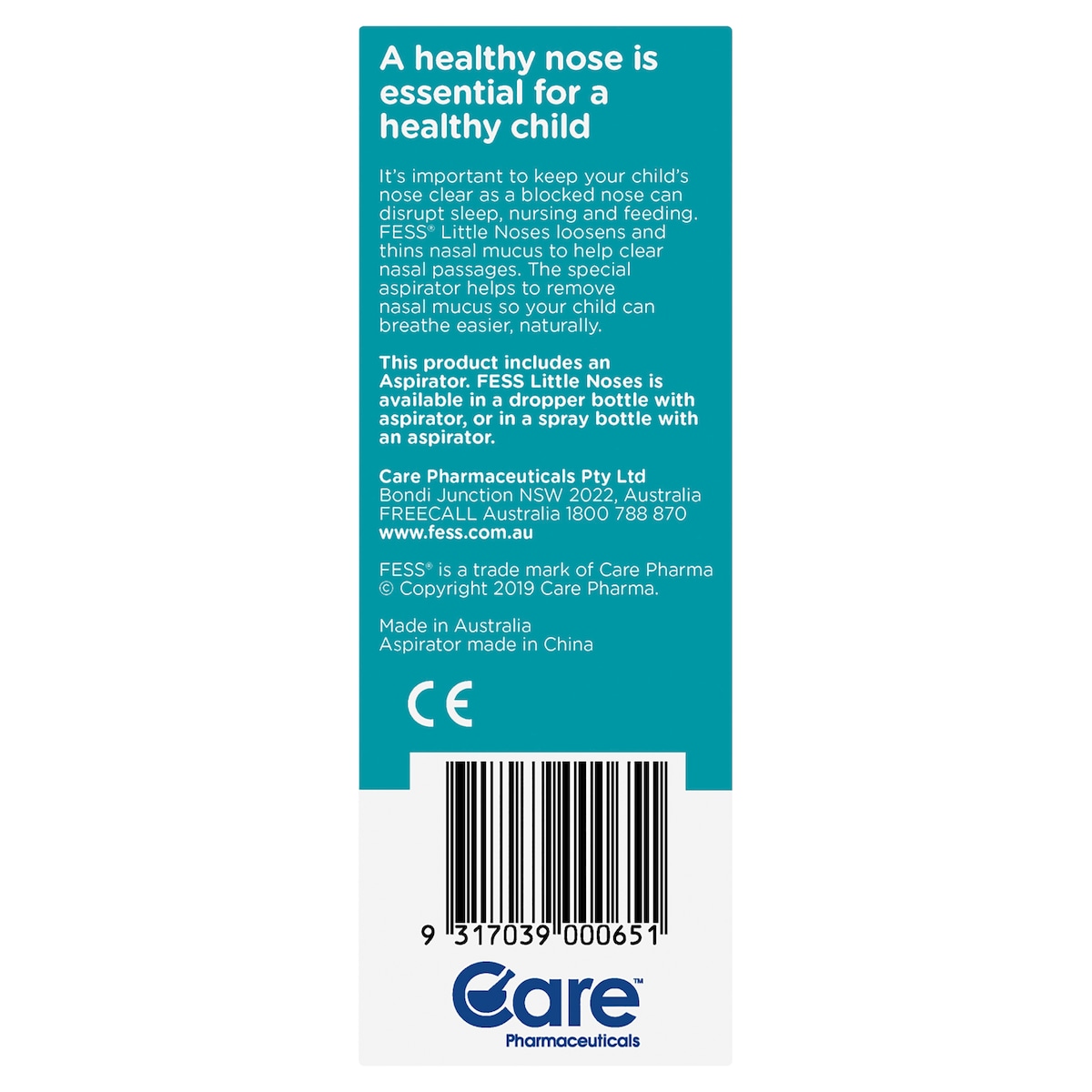 Fess Little Noses Saline Nasal Drops 25ml + Aspirator