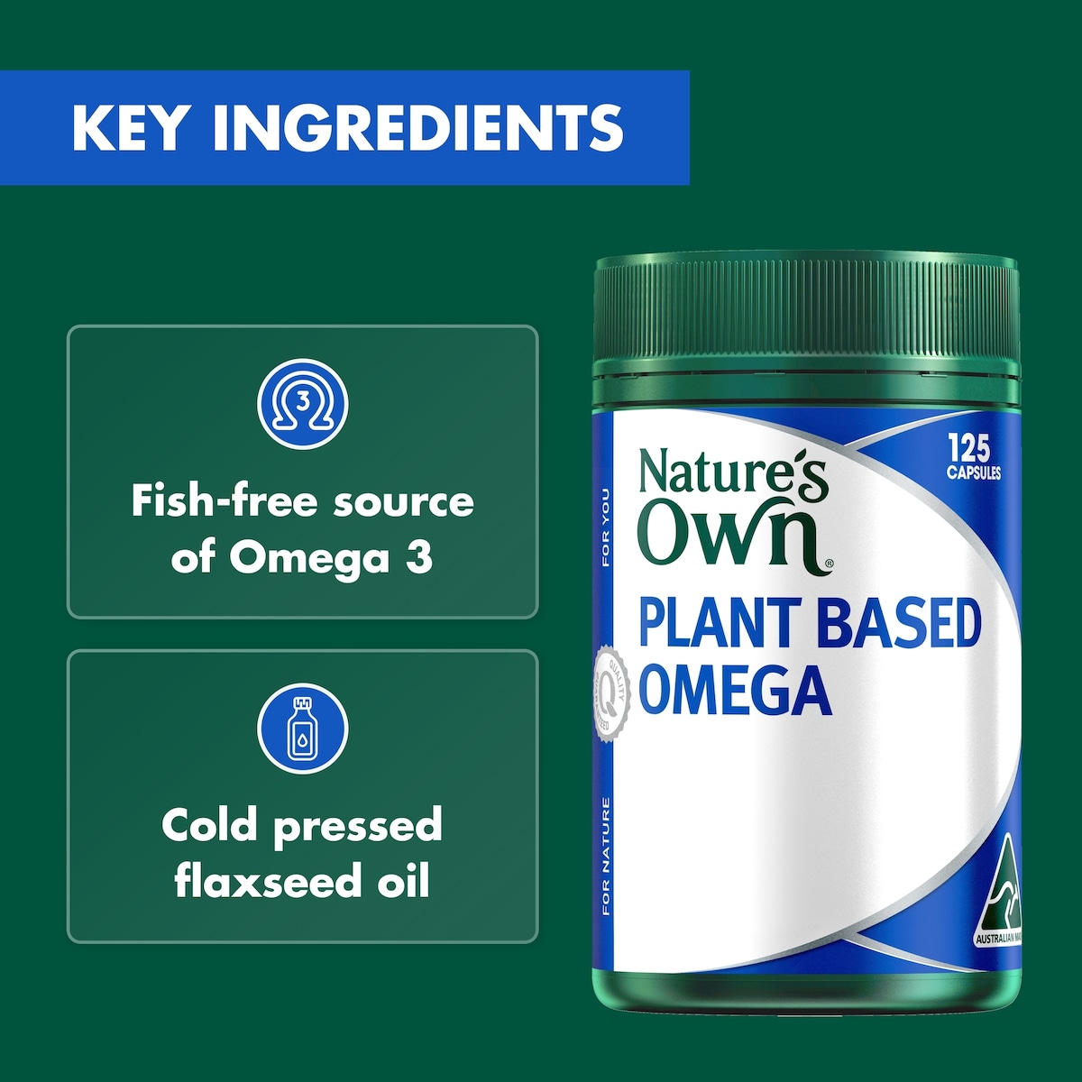 Nature's Own Plant Based Omega 125 Capsules