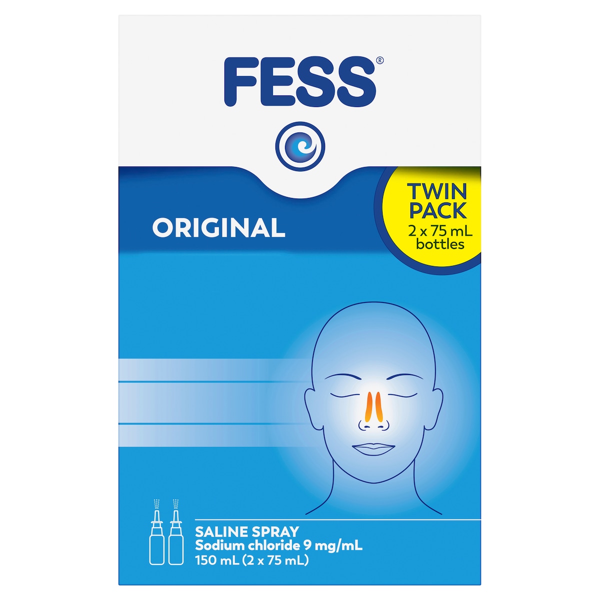 Fess Original Saline Nasal Spray 2 x 75ml