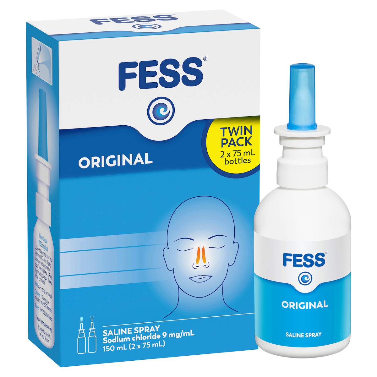 Fess Original Saline Nasal Spray 2 x 75ml