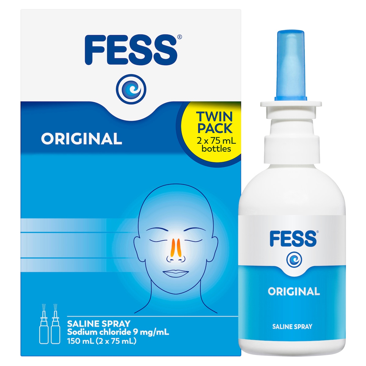 Fess Original Saline Nasal Spray 2 x 75ml