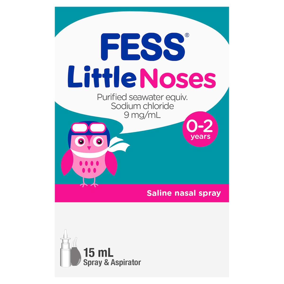 Fess Little Noses Saline Nasal Spray 15ml + Aspirator