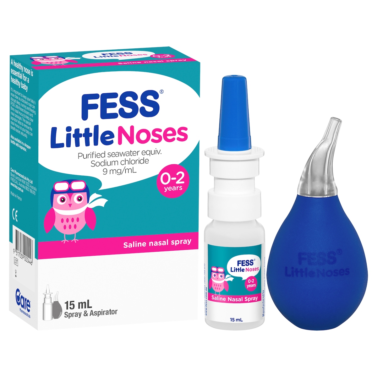 Fess Little Noses Saline Nasal Spray 15ml + Aspirator