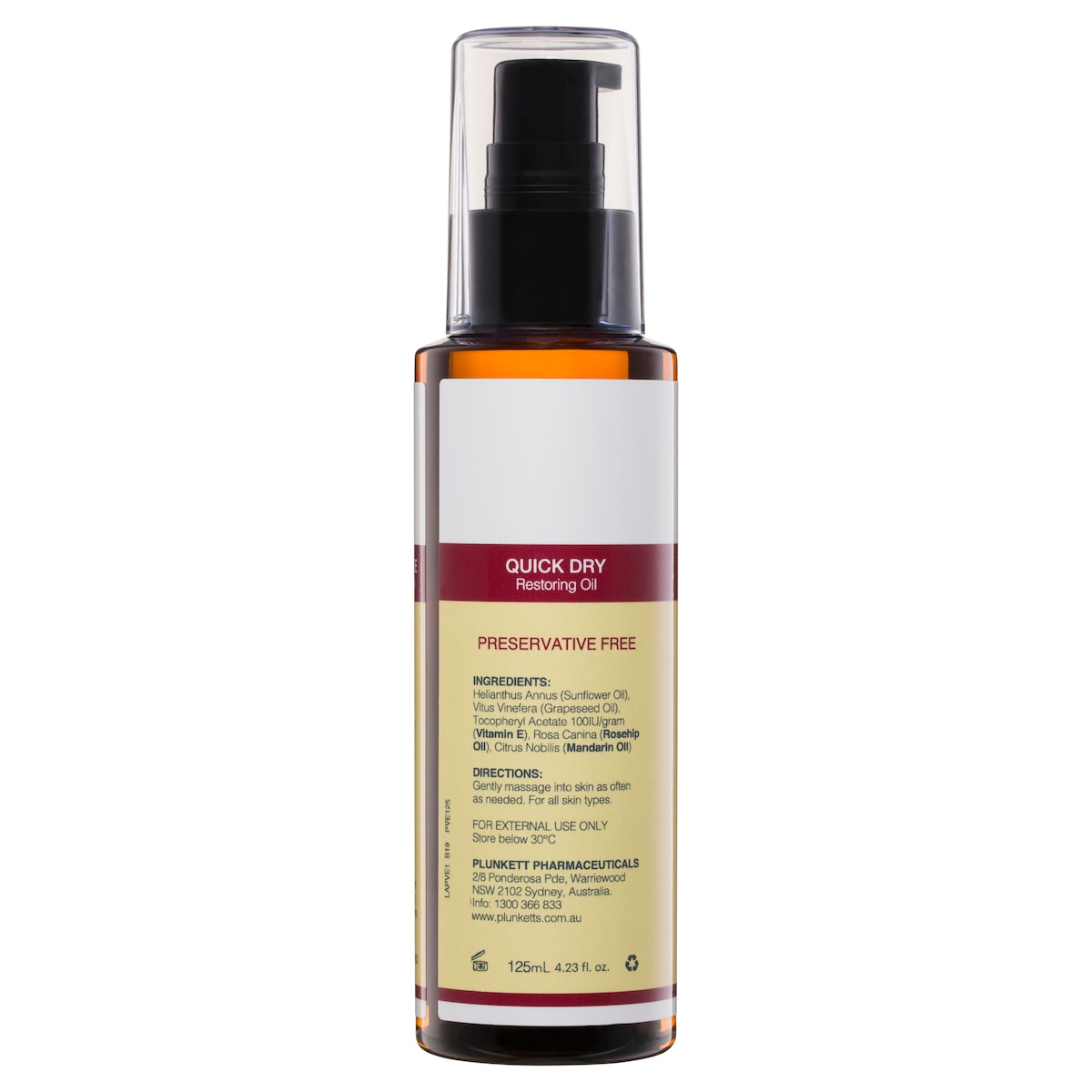 Plunketts VitaE Natural Vitamin E Quick Dry Oil 125ml