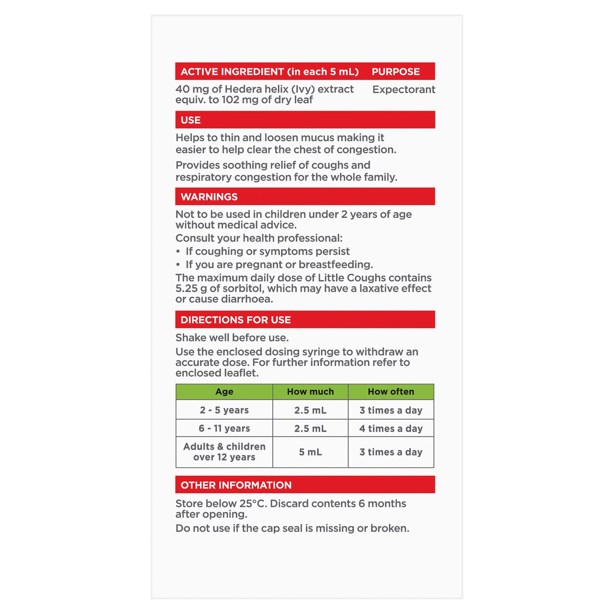 Little Coughs Cough Syrup 200ml