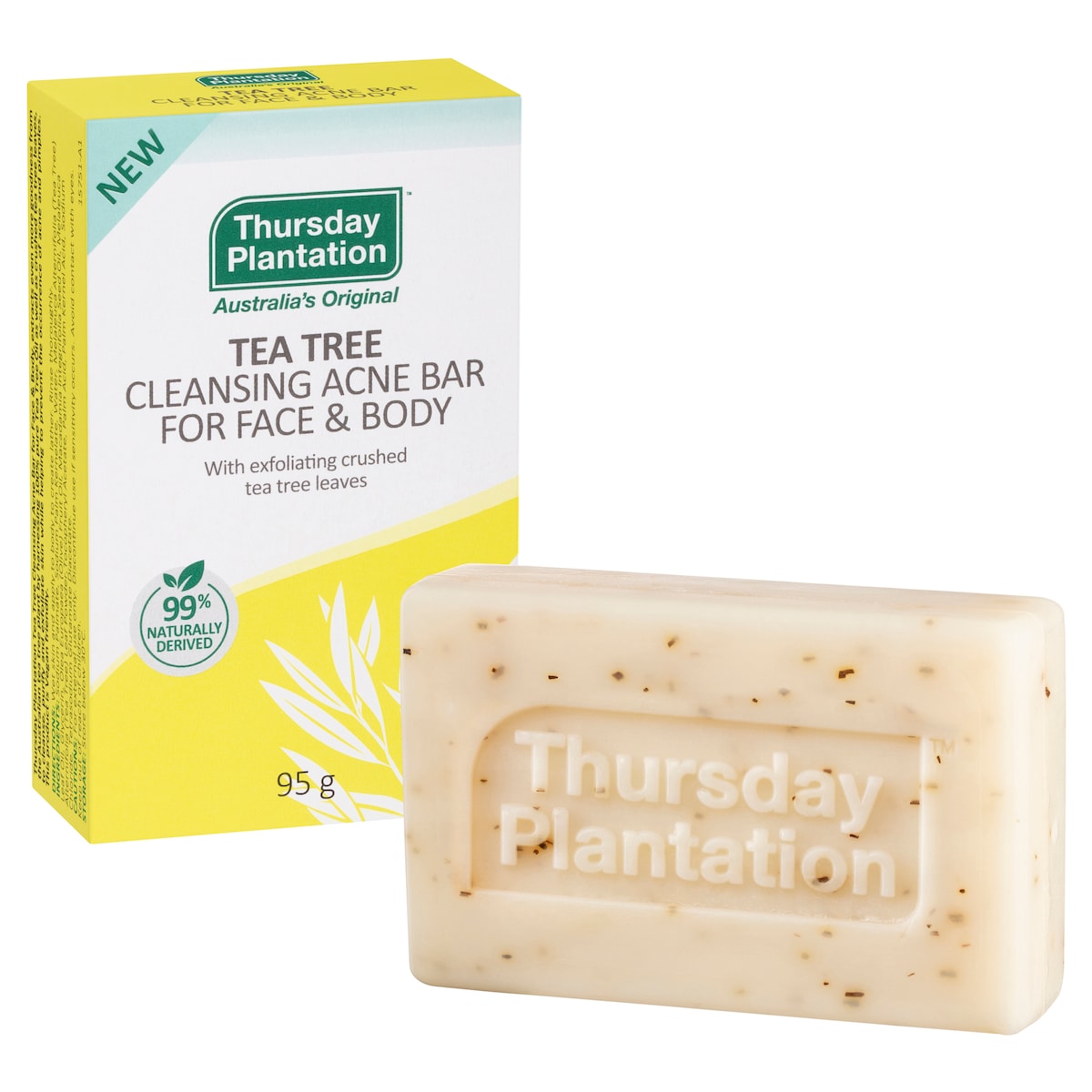 Thursday Plantation Tea Tree Cleansing Acne Bar for Face & Body 1 Pack