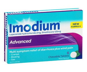 Imodium Advanced Diarrhoea & Wind Pain Relief 6 Chewable Tablets