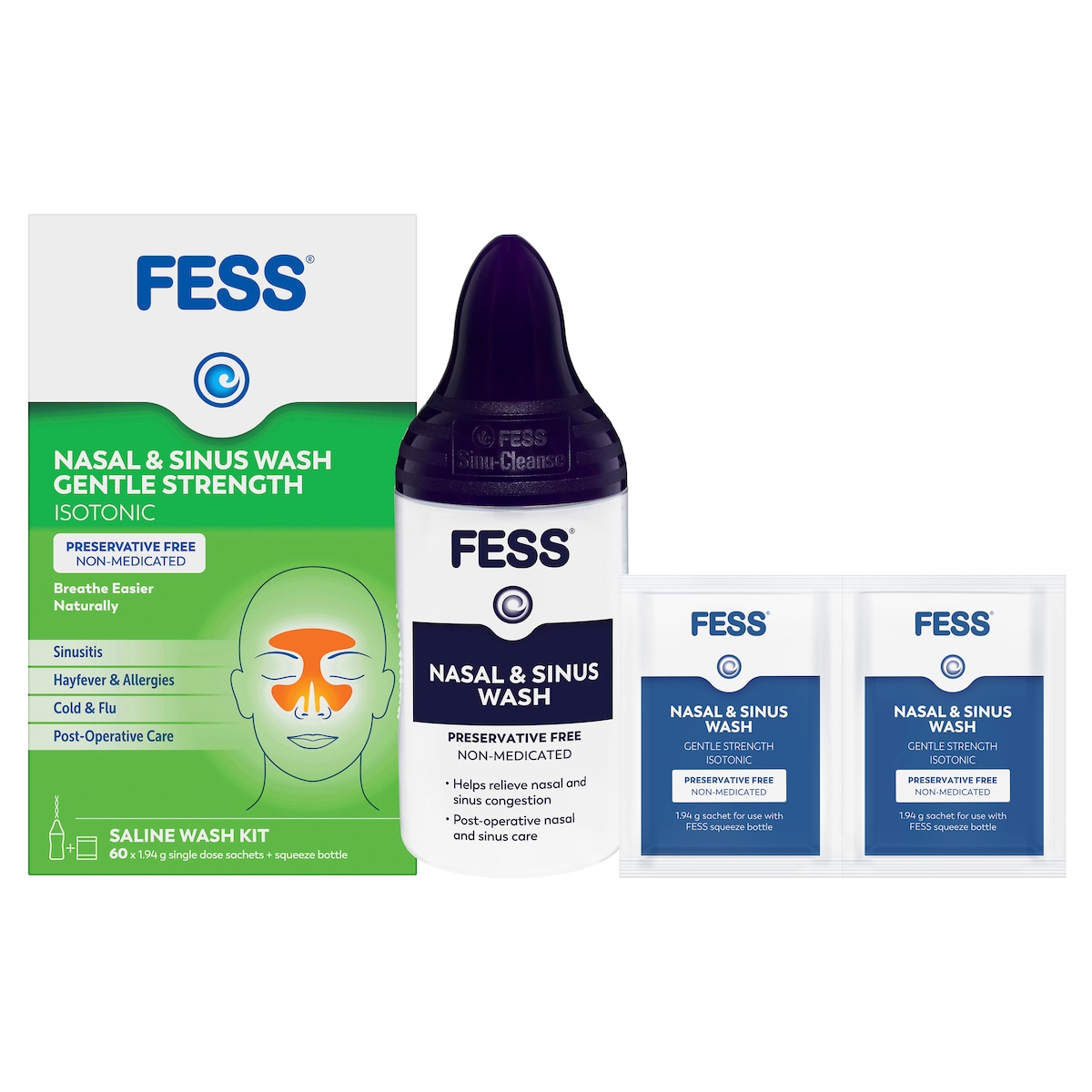 Fess Nasal & Sinus Wash Gentle Strength Kit